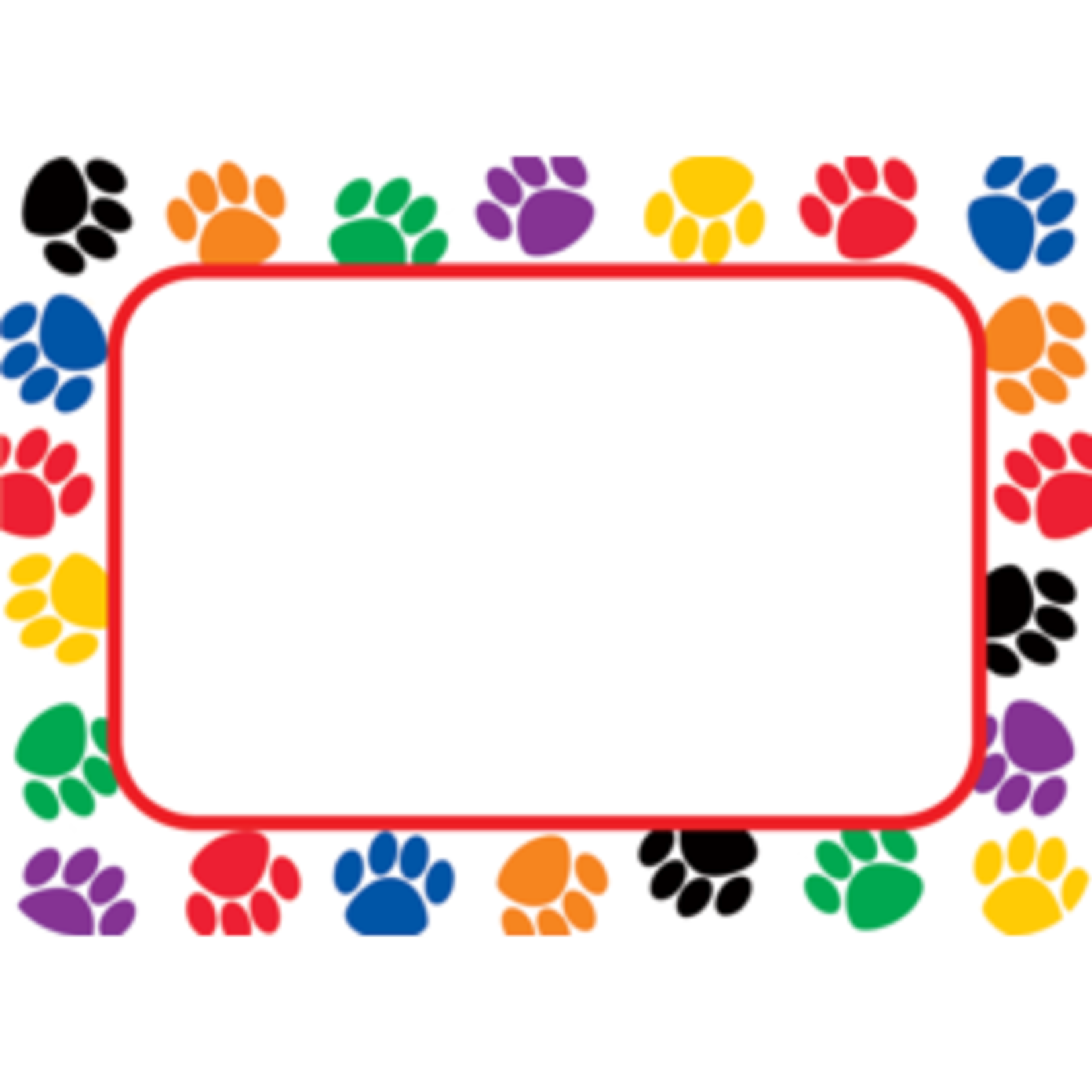 Teacher Created Resources Colorful Paw Prints Name Tags/Labels [TCR5168]