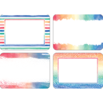 Teacher Created Resources Watercolor Name Tags/Labels - Multi-Pack [TCR8968]