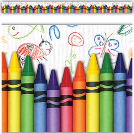 Teacher Created Resources Crayons Straight Border Trim