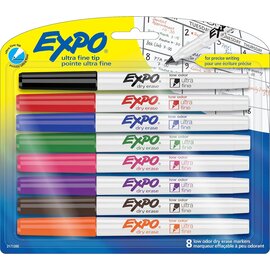 Sanford Brands Expo Low Odor Ultra Fine Dry Erase Markers, Assorted, 8 Count