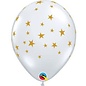 Qualatex Contemporary Gold Stars on Clear Latex 11 Inch Latex Balloons 50 count