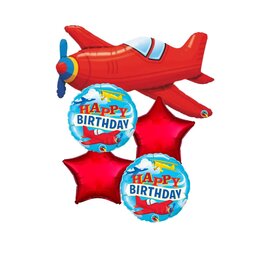 American Balloon Company Vintage Airplane Birthday Balloon Bouquet