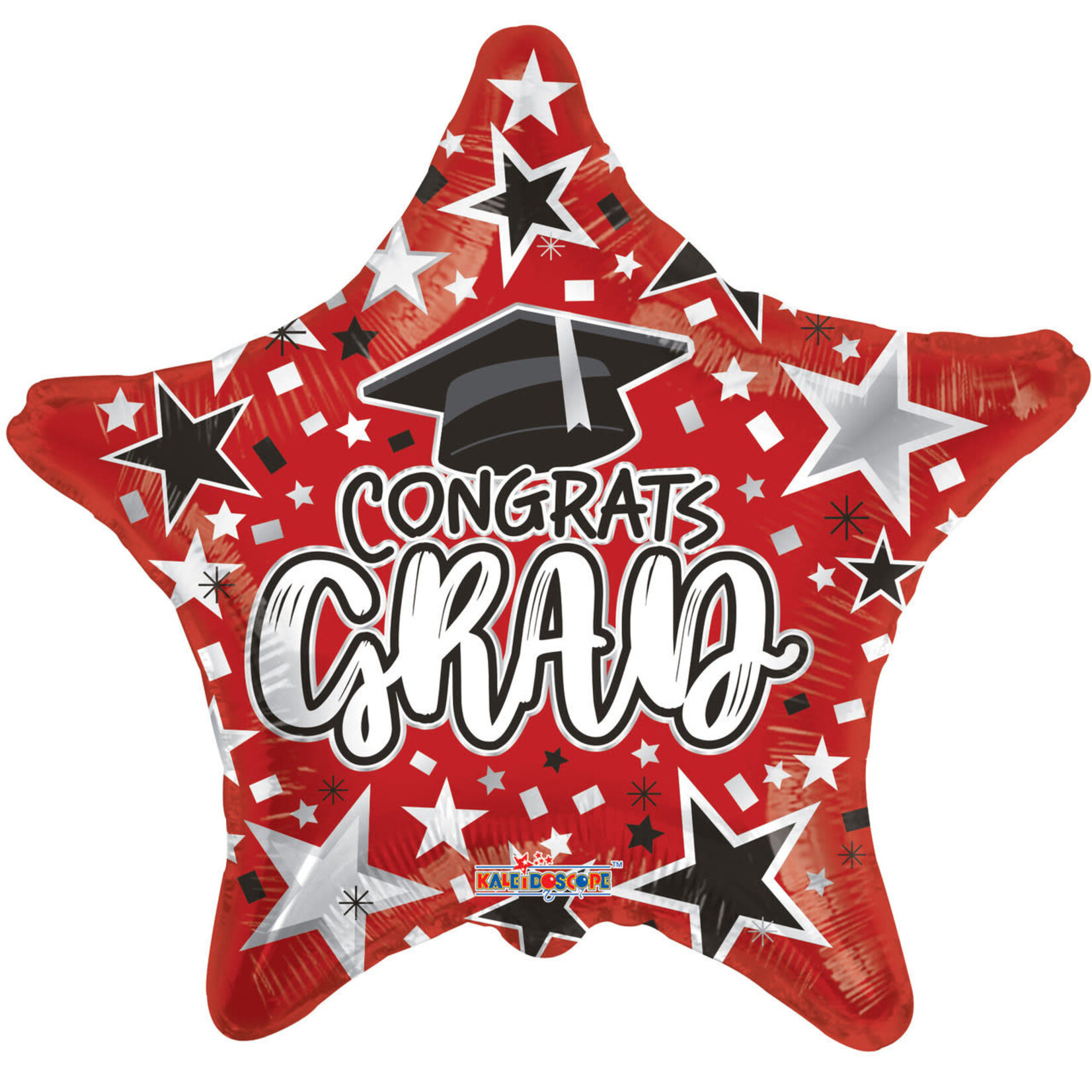 Kaleidoscope Red Grad Star 18 Inch Foil Mylar Balloon [85366]