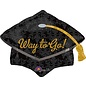 Way to Go Graduation Cap  27 Inch Foil Mylar Balloon