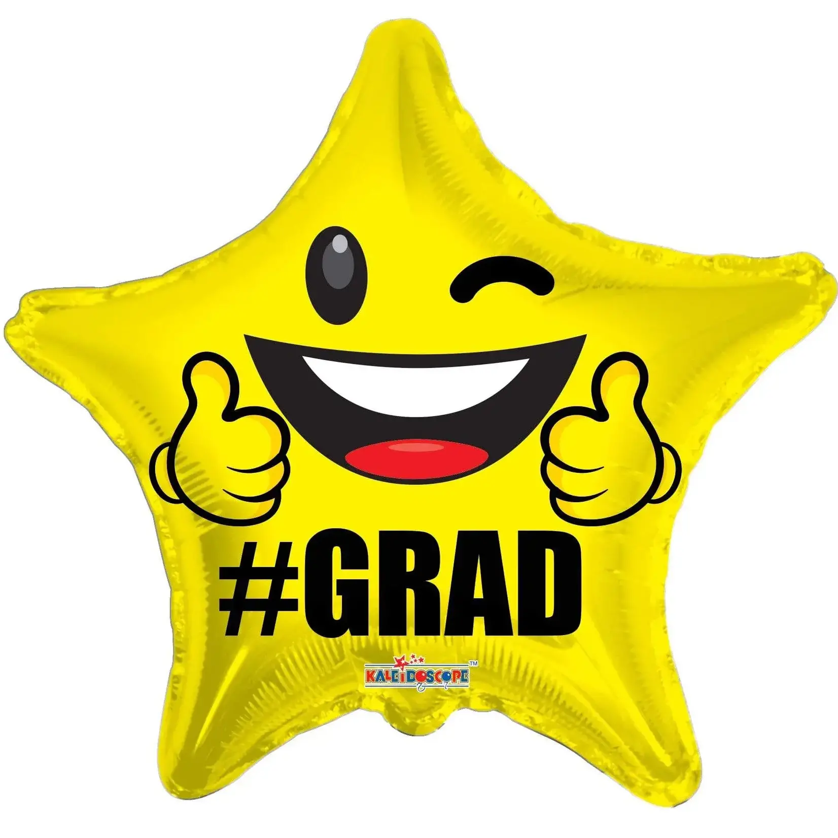 Emoji  Wink #Grad 18 Inch Star Shaped Foil Mylar Balloon [85316]