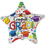 Congrats Grad Colorful 18 Inch Star Shaped Foil Mylar Balloon [85345]