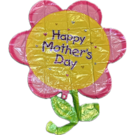 Happy Mother's Day Chatterbox Flower Shaped 36 Inch Foil Mylar Balloon
