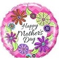Qualatex Happy Mother's Day  Floral 18 Inch Foil Mylar Balloon