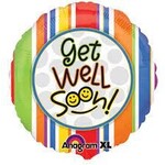 Get Well Soon! Smiley Face 18 Inch Foil Mylar Balloon [14244]