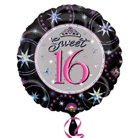 Sweet 16 Sparkle Prismatic 18 Inch Foil Mylar Balloon