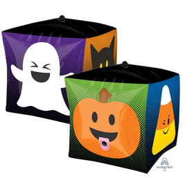 M&D Halloween Emoticons 15 Inch Cubez Foil Mylar Balloon