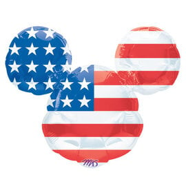 M&D Patriotic Mickey Stars & Stripes 27 Inch  Foil Mylar Balloon