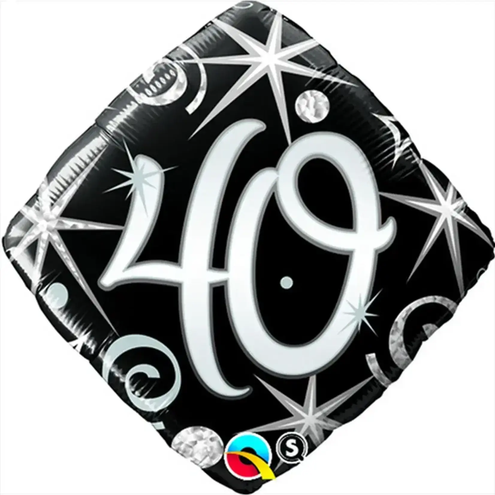 Qualatex '40' Elegant Sparkle & Swirl 18 Inch Foil Mylar Balloon [30012]