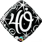 Qualatex '40' Elegant Sparkle & Swirl 18 Inch Foil Mylar Balloon