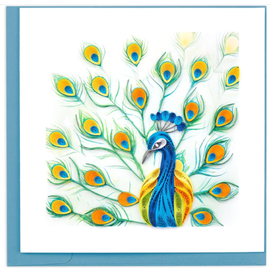 QUILLING CARDS, INC Quilled Peacock Feather Display Greeting Card