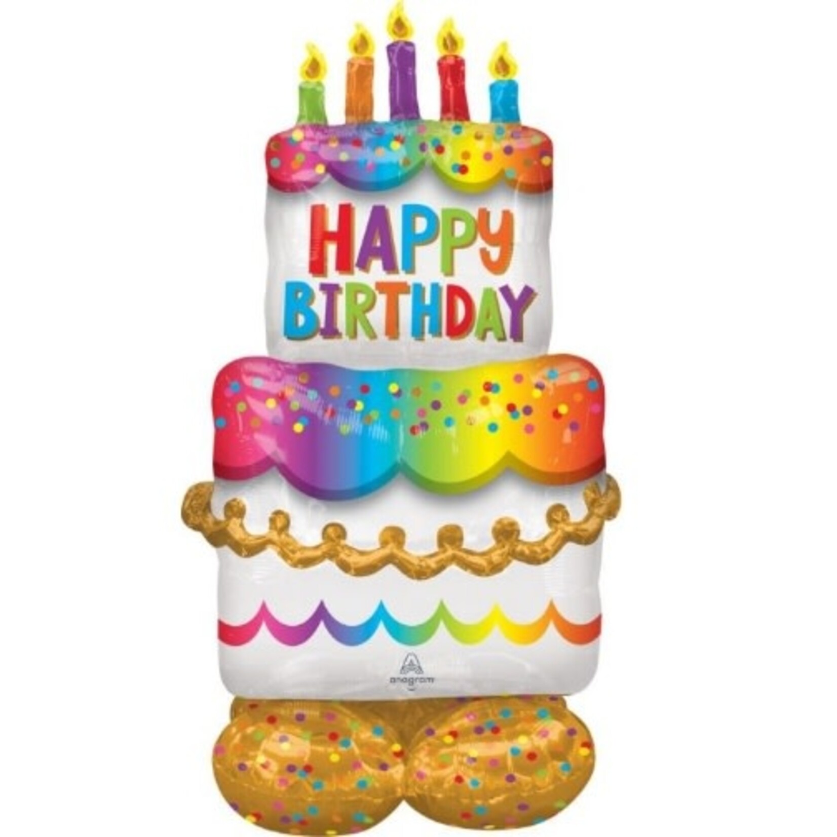 AIRLOONZ Birthday Cake 53 Inch Foil Mylar Balloon [42249]