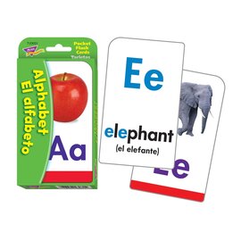 Trend Enterprises Alphabet/El Alfabeto (English/Spanish) Pocket Flash Cards