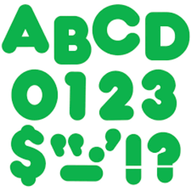 Trend Enterprises Green 4-Inch Casual Uppercase Ready Letters