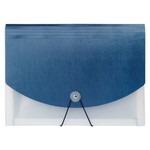 Office Depot Twin-Tone Poly Expanding File, 7" Expansion, Letter Size, Clear/Blue [ODFN5856815]