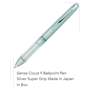 SENSA Sensa Cloud 9 Ballpoint Pen Silver Super Grip Med Black Ink