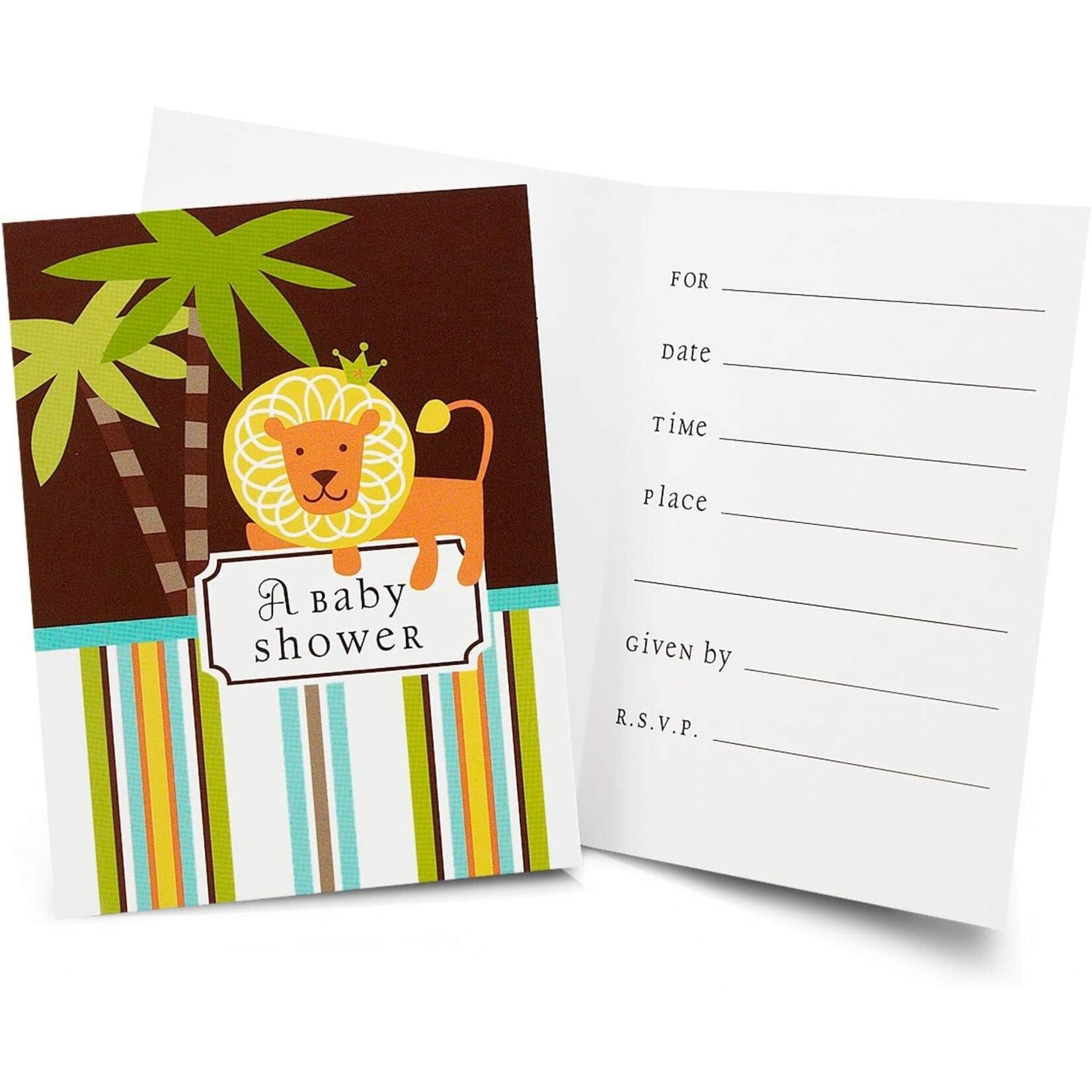 HALLMARK King of the Jungle Boy Baby Shower Invitations 8 Pack [1INV3585]