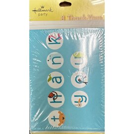 HALLMARK Animal Theme Baby Shower Thank You Notes - 8 Count