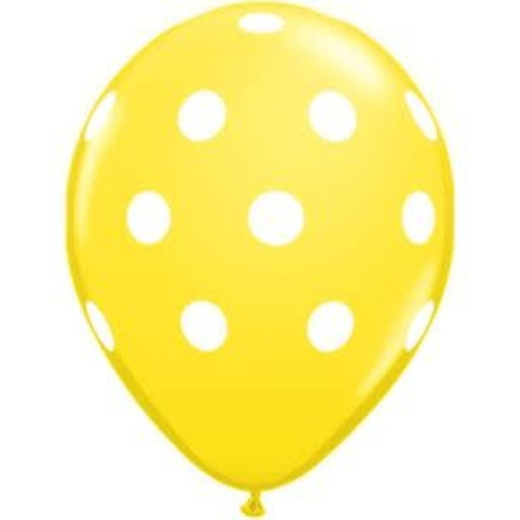 Qualatex Qualatex Yellow with White Polka Dots Latex 11 Inch Balloons 12 Pack  [77146YE-12]