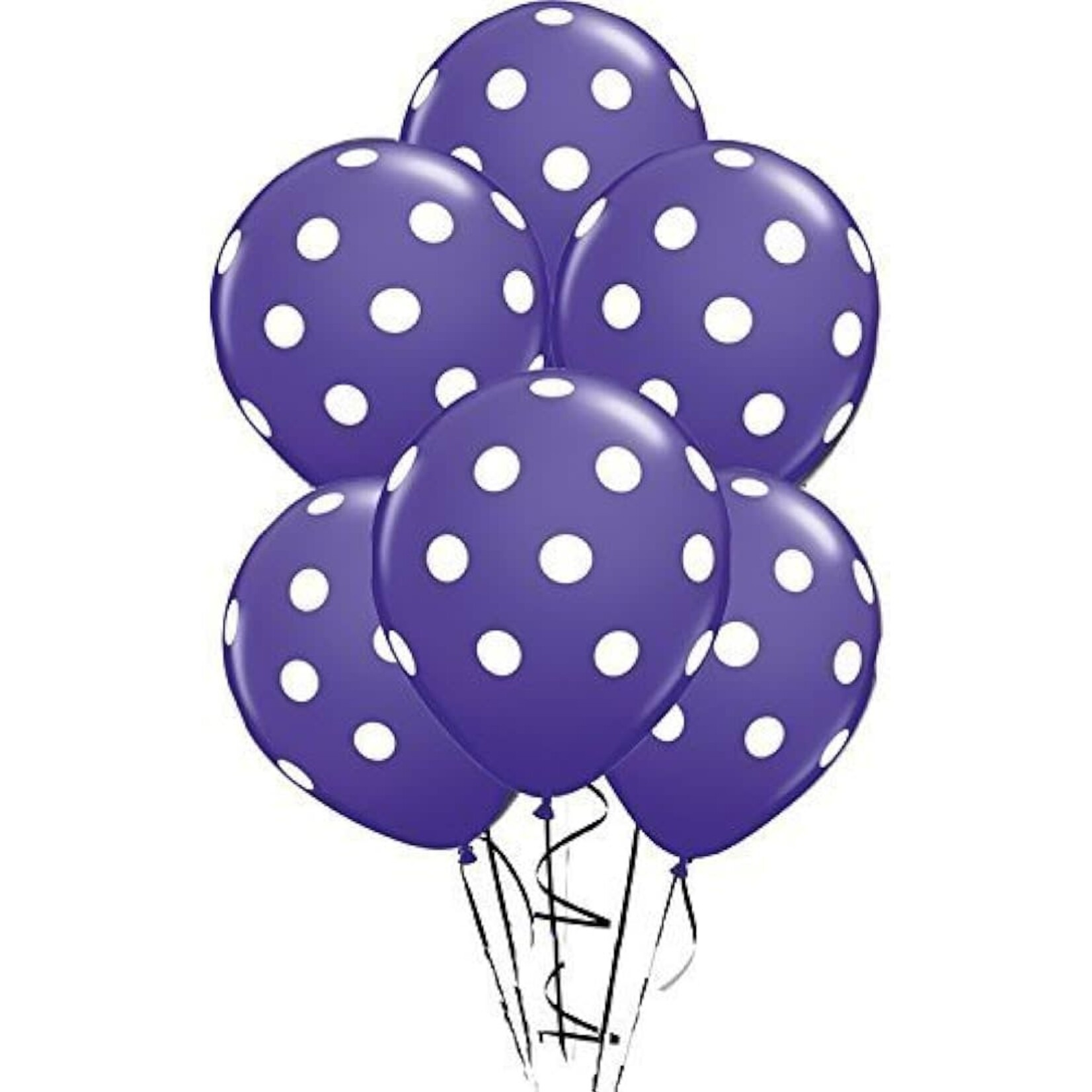 Qualatex Qualatex Purple Violet with White Polka Dots 11 Inch Latex Balloons 12 Pack[77146PV-12]