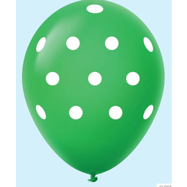 Qualatex Jewel Lime with White Polka Dots Latex Balloons 12 Pack by Qualatex