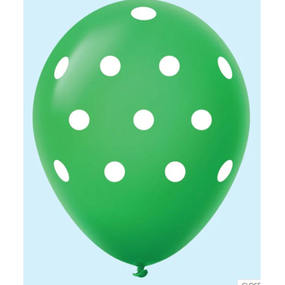 Qualatex Jewel Lime with White Polka Dots Latex Balloons 12 Pack by Qualatex