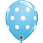 Qualatex Light Blue with White Polka Dots Latex Balloons 12 Pack by Qualatex