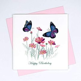 QUILLING CARDS, INC Quilled Birthday Flowers & Butterflies Greeting Card