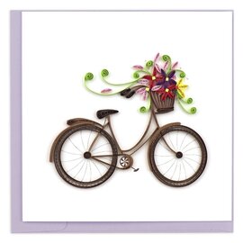 QUILLING CARDS, INC Quilled Bicycle with Flower Basket All Occasion Greeting Card