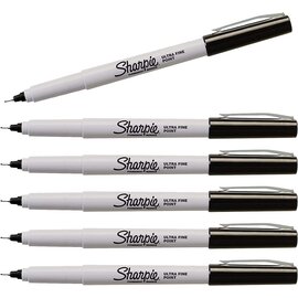 Sanford Brands Sharpie Permanent Marker, Ultra-Fine Point, Black Ink, 6 Pack