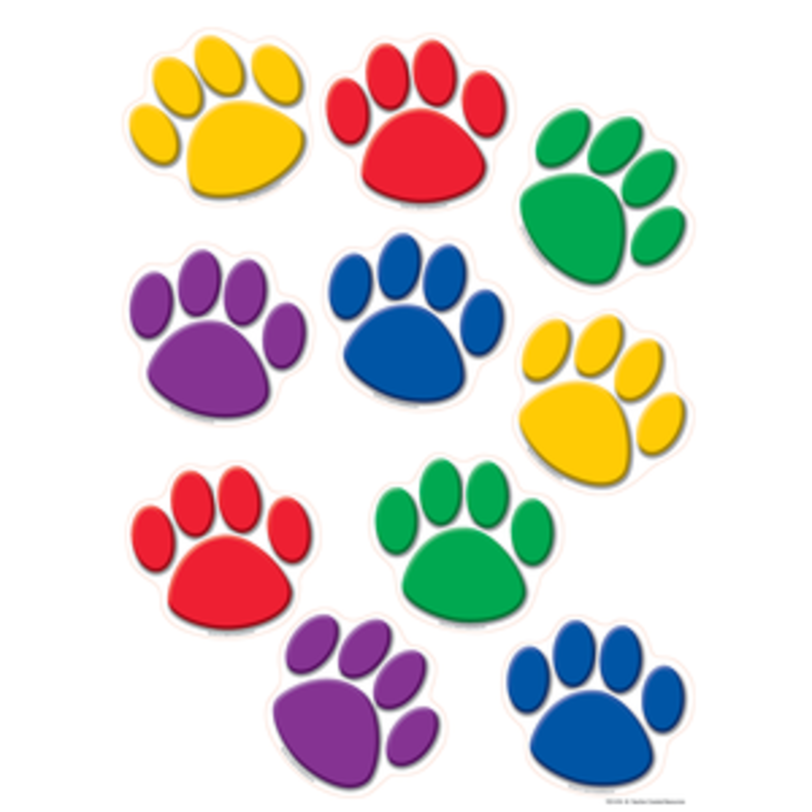 Teacher Created Resources Colorful Paw Prints Accents [TCR4114]