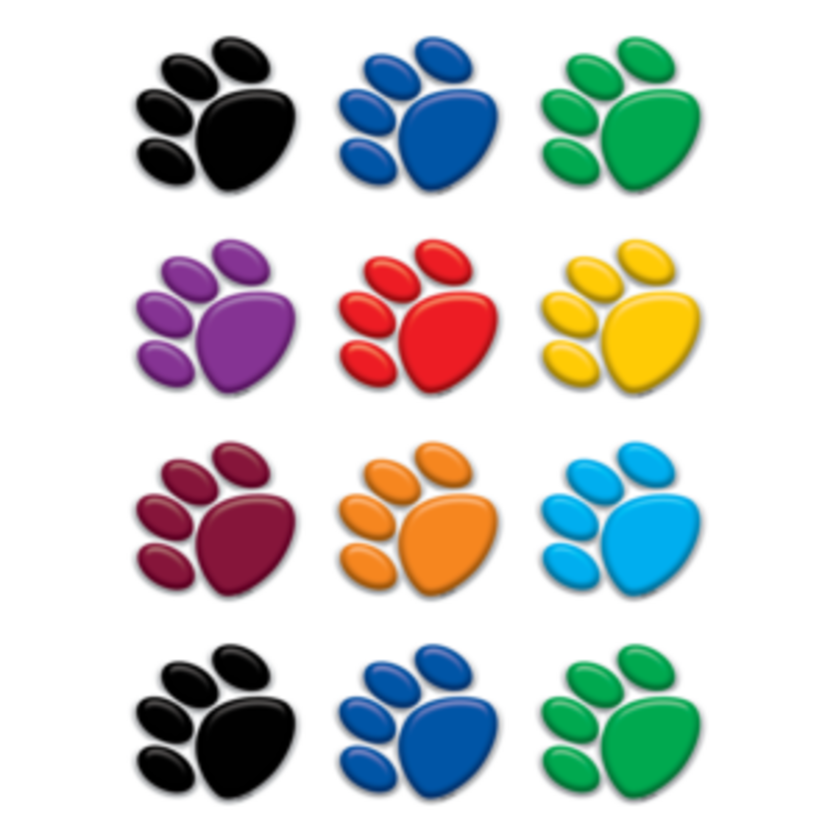 Teacher Created Resources COLORFUL PAW PRINTS MINI ACCENTS [TCR5116]