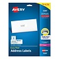 AVERY Avery White Address Labels Laser Printers, 1 x 2.63, White, 30/Sheet, 25 Sheets/Pack