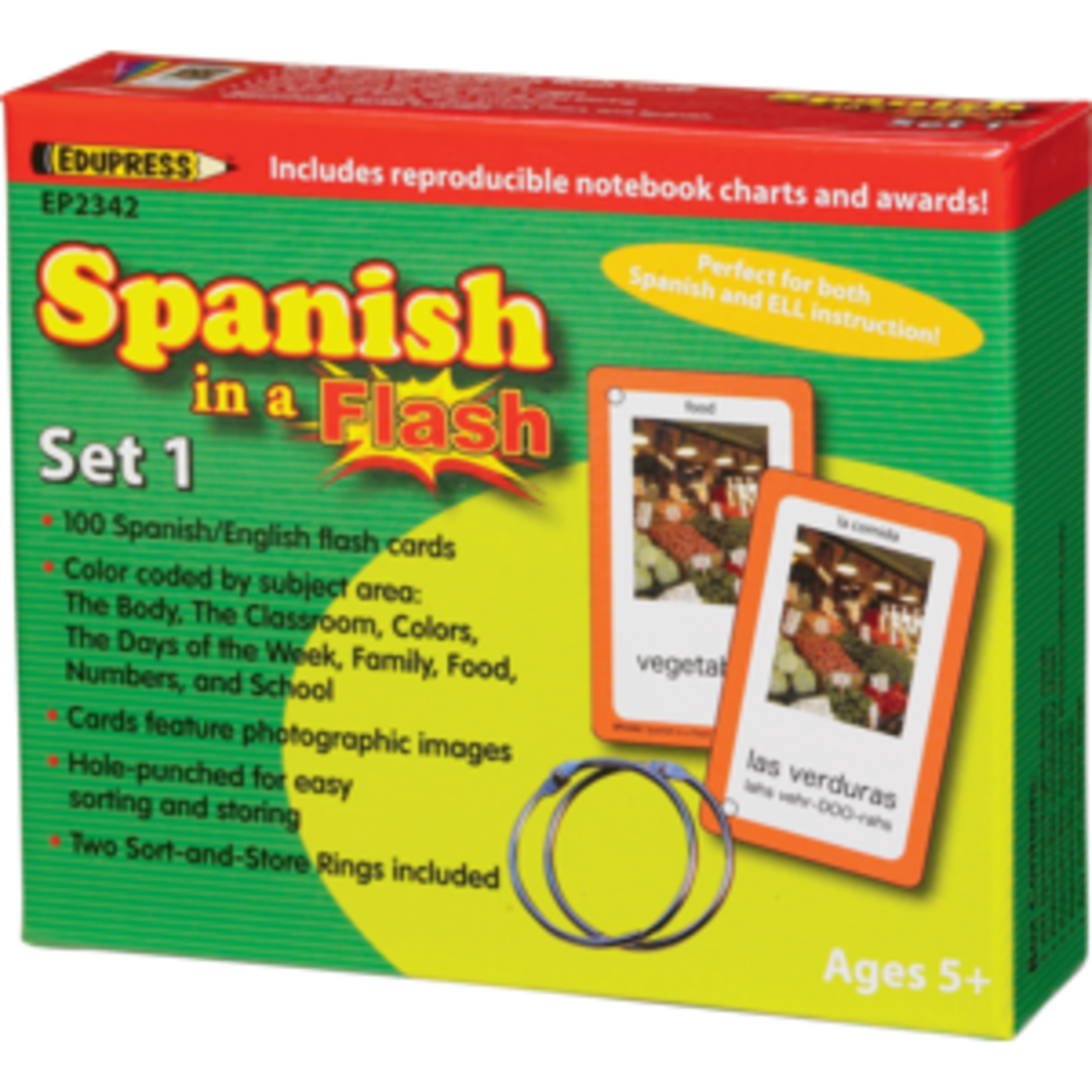 Teacher Created Resources Spanish in a Flash Cards Set 1 [TCR62342]