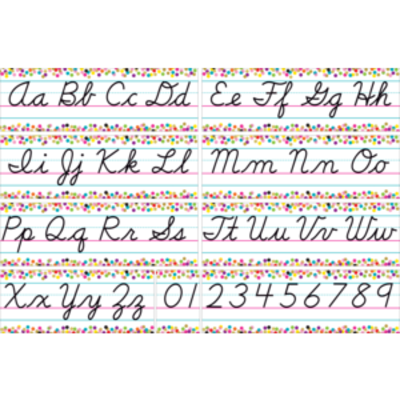 Teacher Created Resources Confetti Cursive Writing Bulletin Board Display Set [TCR8764]