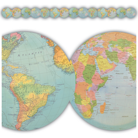 Teacher Created Resources Travel the Map Globes Die-Cut Border Trim