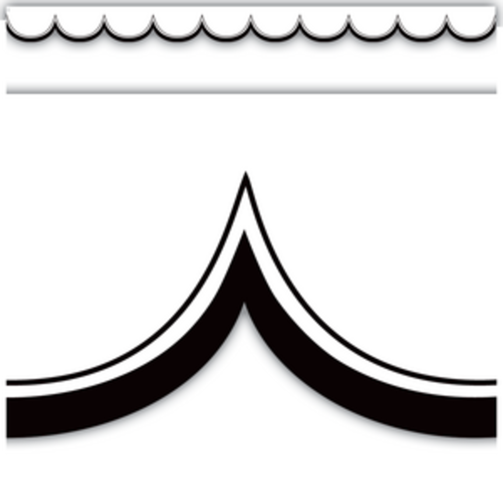Teacher Created Resources White with Black Scalloped Die-Cut Border Trim [TCR3951]