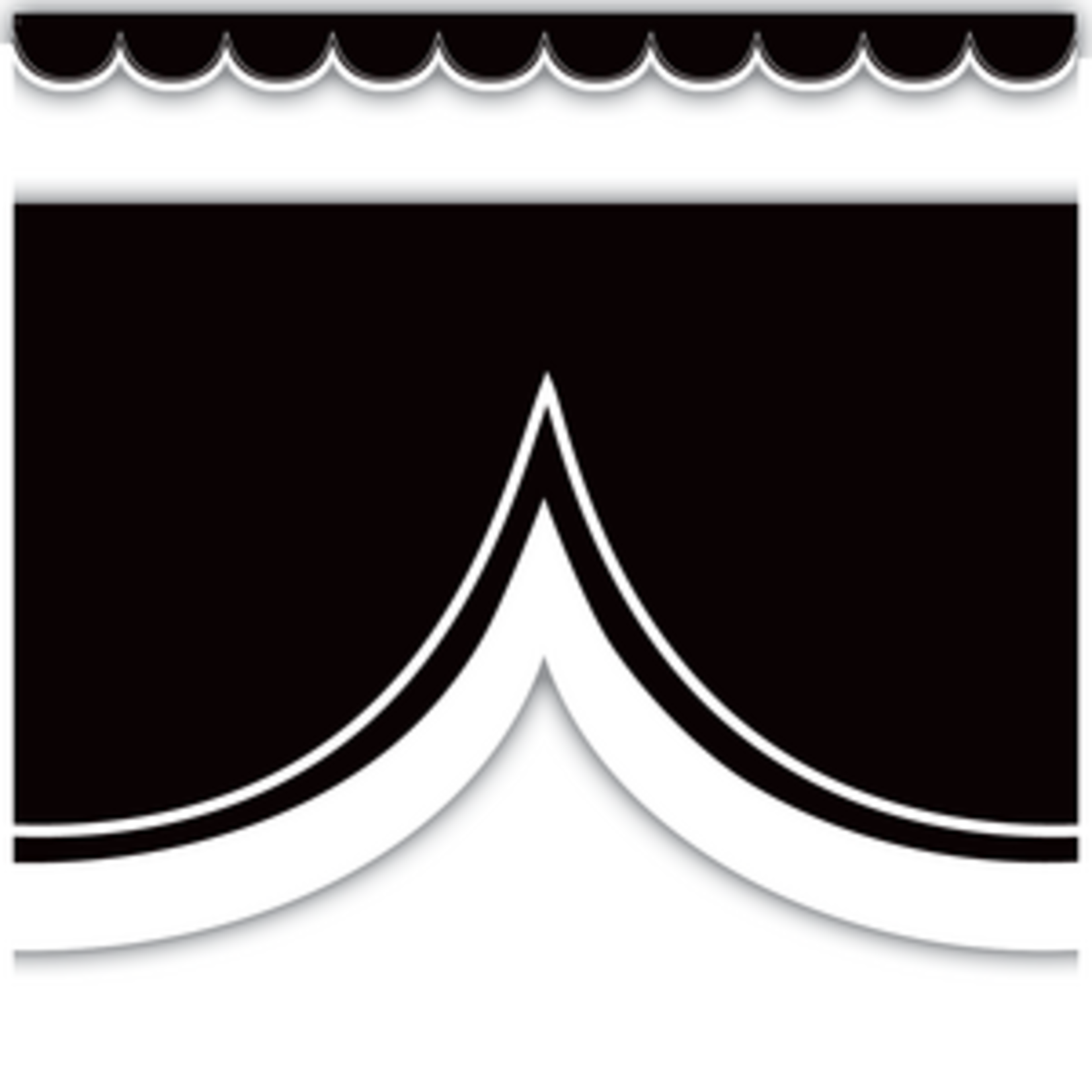 Teacher Created Resources Black with White Scalloped Die-Cut Border Trim [TCR3953]