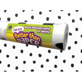 Teacher Created Resources Fun Size Black Painted Dots on White Better Than Paper Bulletin Board Roll