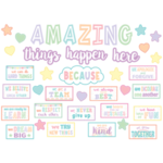 Teacher Created Resources Pastel Pop Amazing Things Happen Here Bulletin Board [TCR8413]