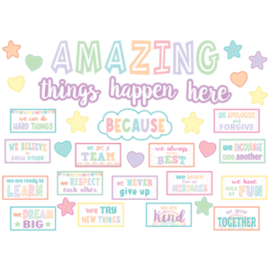 Teacher Created Resources Pastel Pop Amazing Things Happen Here Bulletin Board