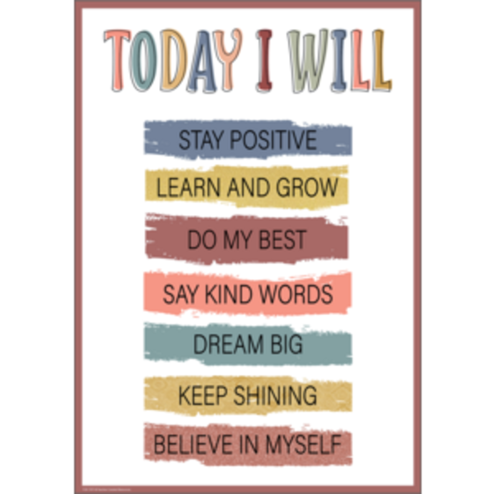 Teacher Created Resources Today I Will Positive Poster [TCR7397]