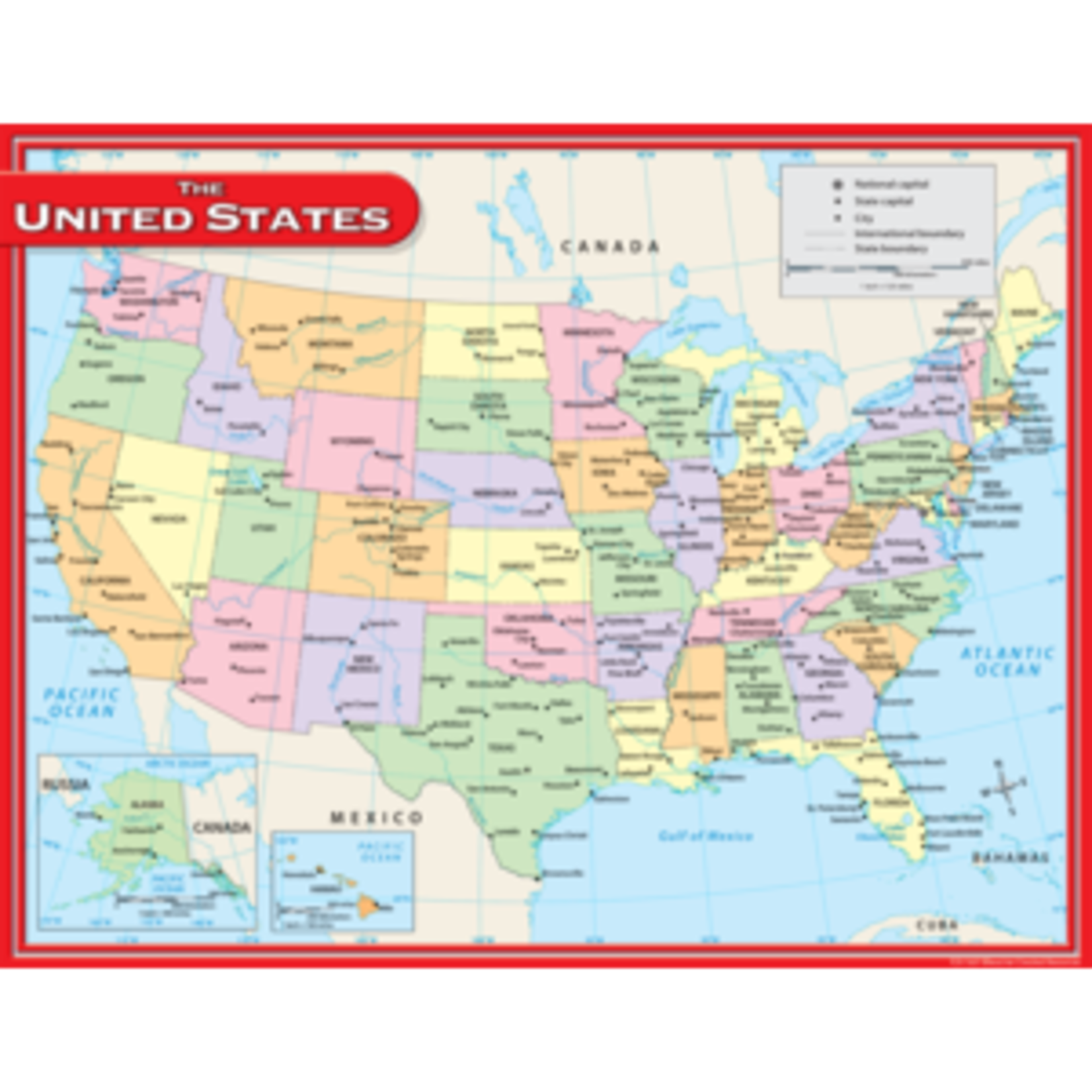 Teacher Created Resources US Map Chart 17x22 [TCR7657]