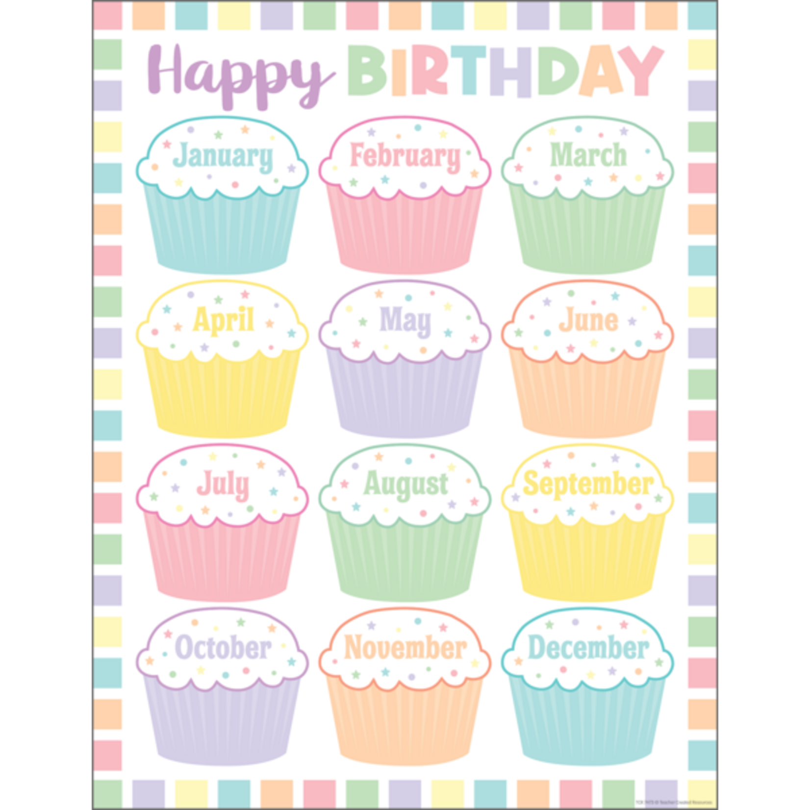 Teacher Created Resources Pastel Pop Happy Birthday Chart 17x22 [TCR7473]