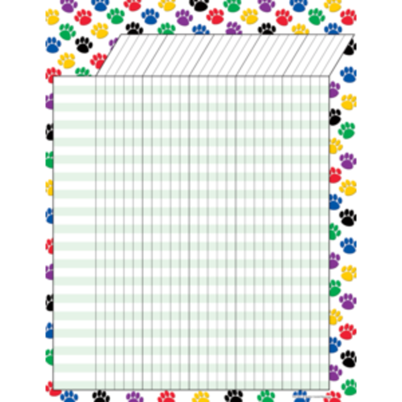 Teacher Created Resources Colorful Paw Prints Incentive Chart 17x22 [TCR7622]