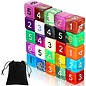 TECUnite TecUnite 25 Pieces Polyhedral Dice Set 6-Sided Numbered Dice Set with Black Pouch for Table Games (Colorful)